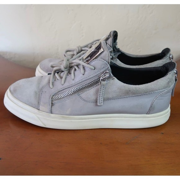 Giuseppe Zanotti Other - Giuseppe Zanotti Sloan Mens 43 Or‎ 10 Grey Suede Zip Up Sneakers